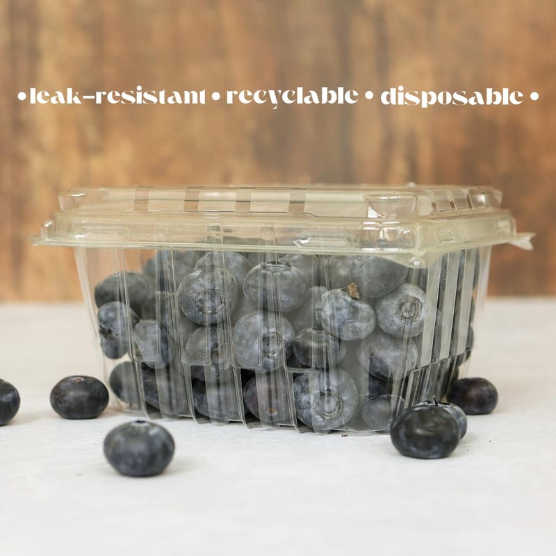 JA Kitchens 35 PACK - Plastic Berry Basket/Produce Containers - Pint Size for Blueberries, Raspberries, Strawberries - Image 5